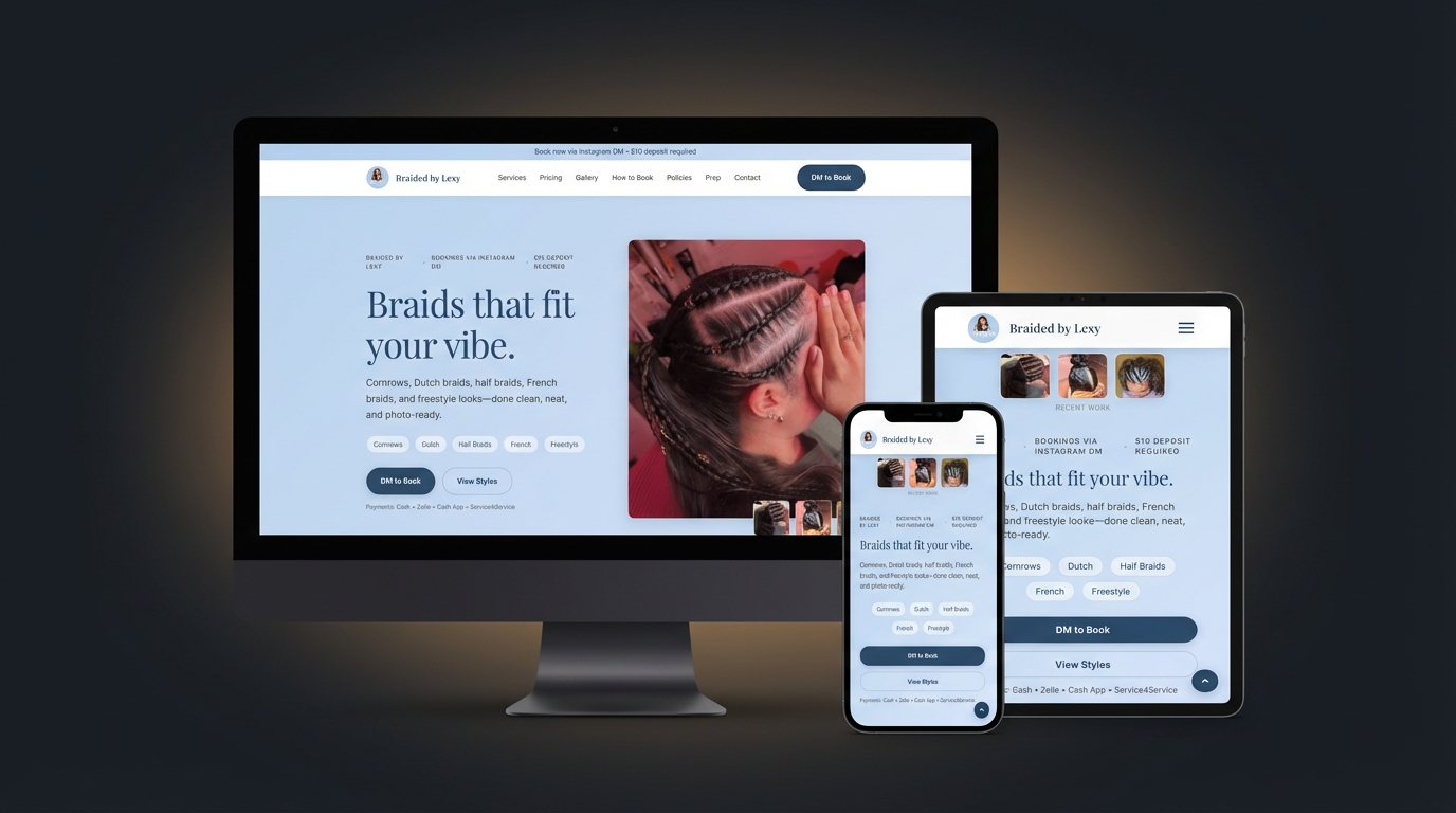 Braided by Lexy website preview